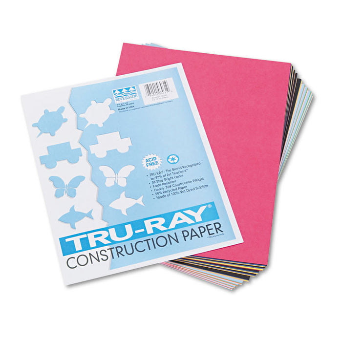 Tru-Ray Construction Paper, 76 lb Text Weight, 9 x 12, Assorted Standard Colors, 50/Pack