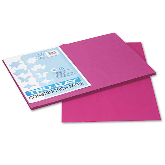 Tru-Ray Construction Paper, 76lb, 12 x 18, Magenta, 50/Pack