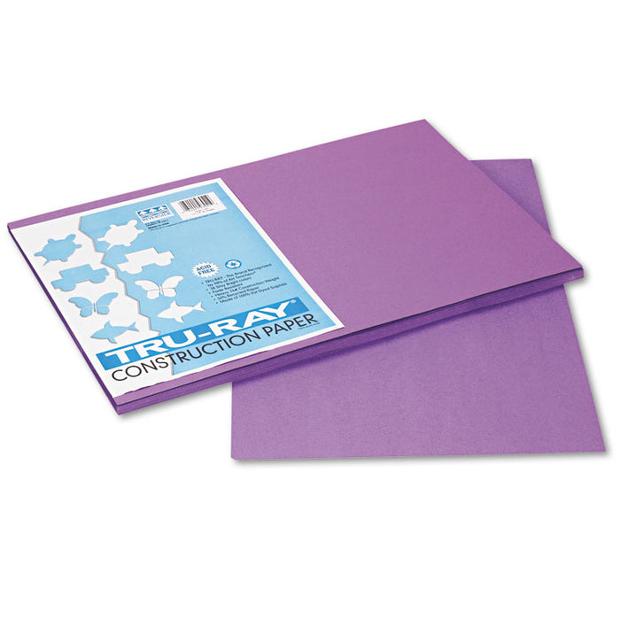 Tru-Ray Construction Paper, 76 lb Text Weight, 12 x 18, Violet, 50/Pack