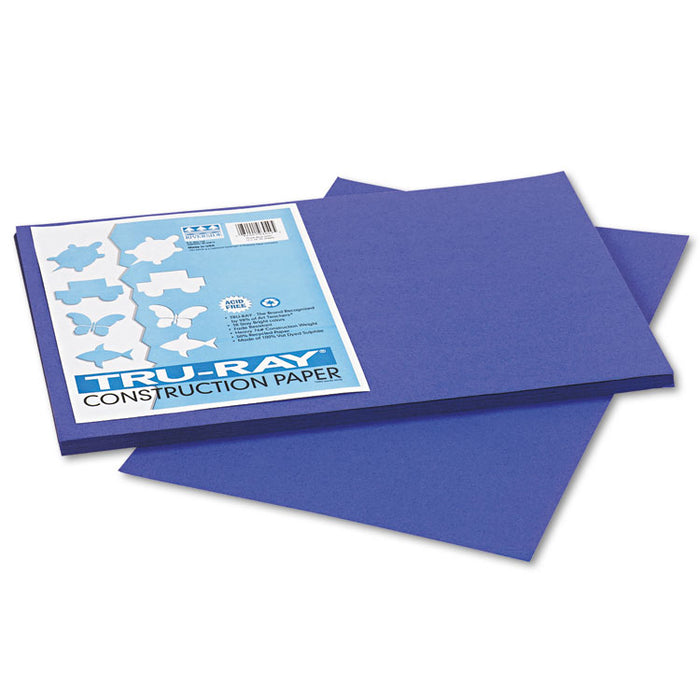 Tru-Ray Construction Paper, 76 lb Text Weight, 12 x 18, Royal Blue, 50/Pack