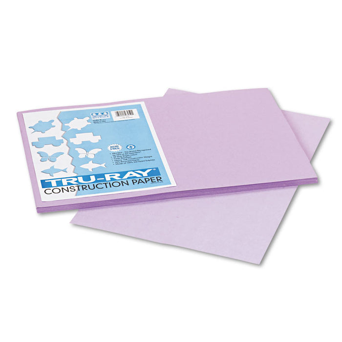 Tru-Ray Construction Paper, 76lb, 12 x 18, Lilac, 50/Pack