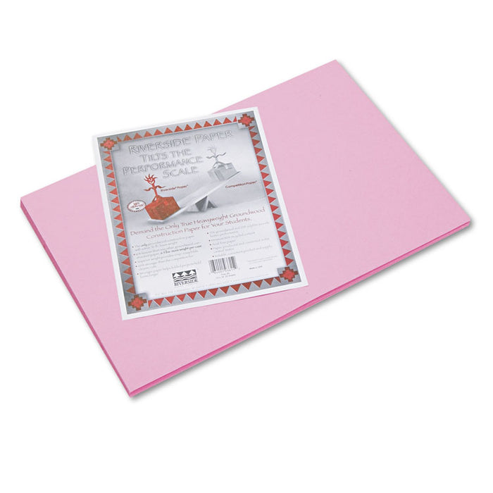 Riverside Construction Paper, 76lb, 12 x 18, Pink, 50/Pack