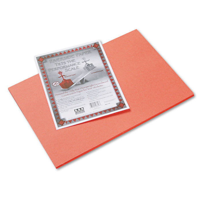 Riverside Construction Paper, 76lb, 12 x 18, Orange, 50/Pack