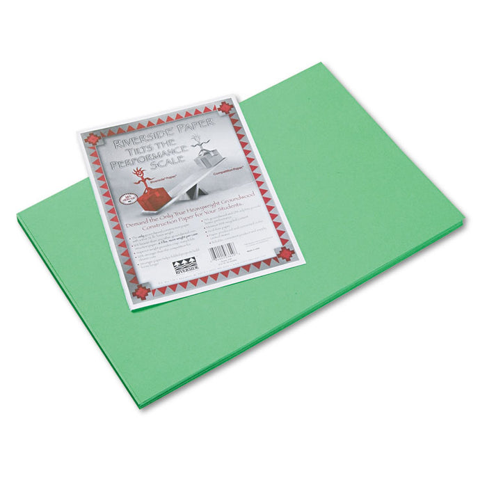 Riverside Construction Paper, 76lb, 12 x 18, Green, 50/Pack