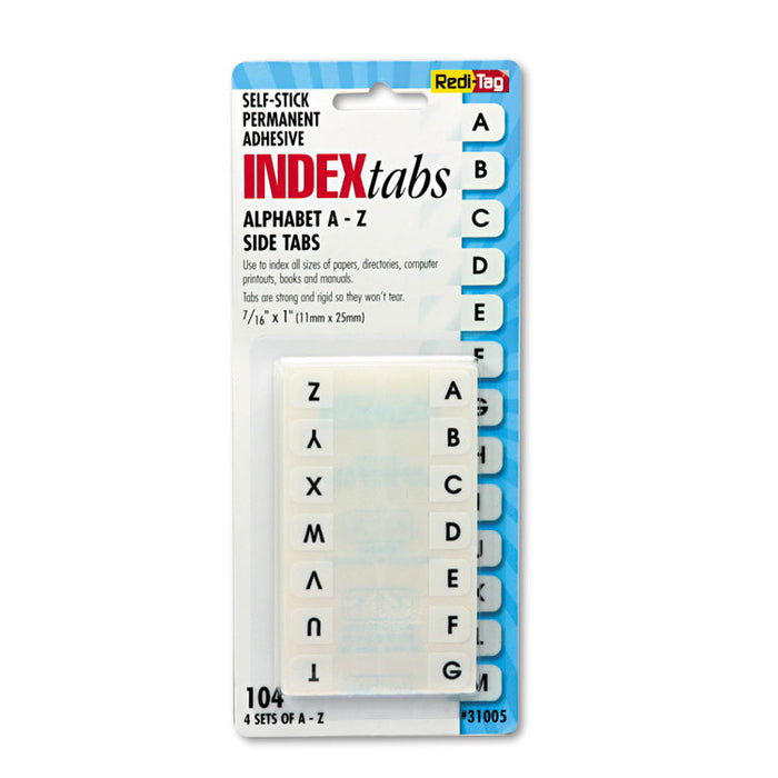 Legal Index Tabs, 1/12-Cut Tabs, A-Z, White, 0.44" Wide, 104/Pack