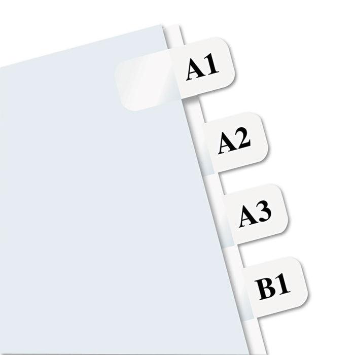 Laser Printable Index Tabs, 1/12-Cut, White, 0.44" Wide, 180/Pack