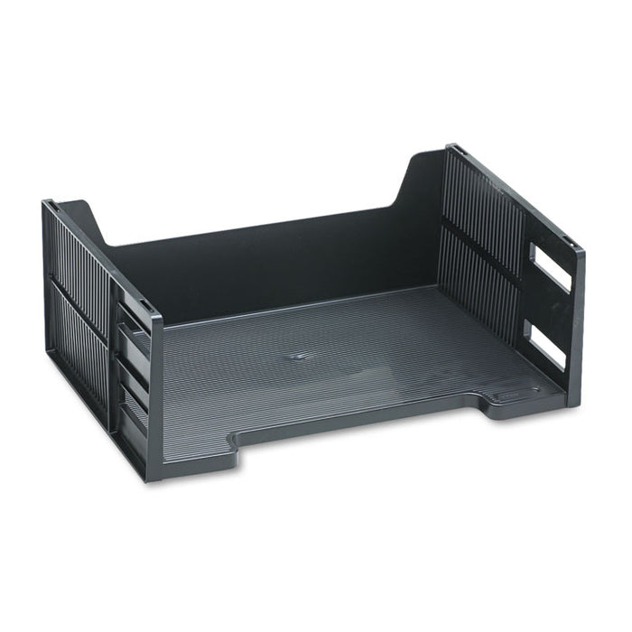 High-Capacity Stackable Side Load Desk Trays, 1 Section, Letter Size Files, 8.5" x 11" x 5.13", Black