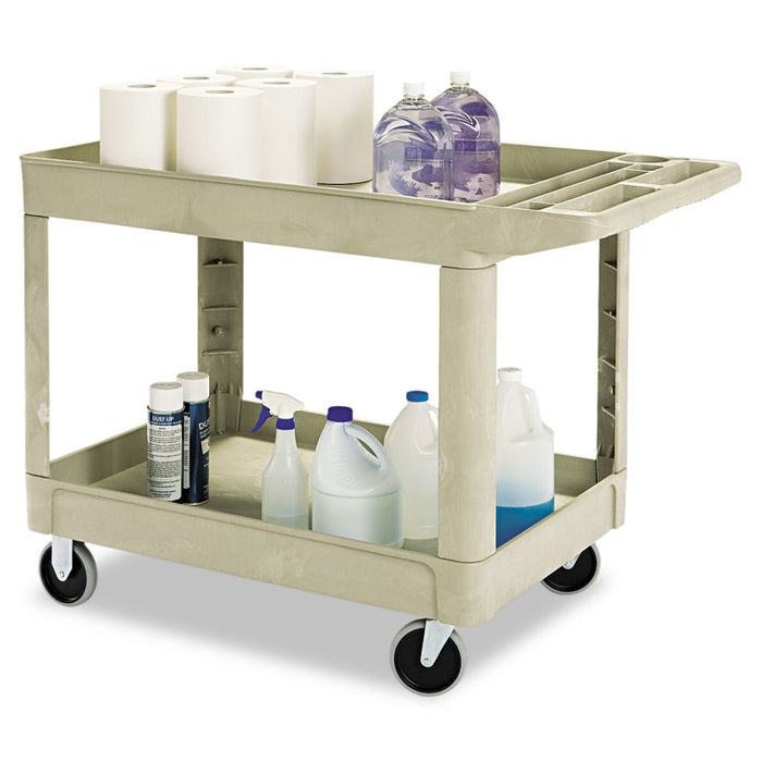 Heavy-Duty Utility Cart, Two-Shelf, 25.9w x 45.2d x 32.2h, Beige
