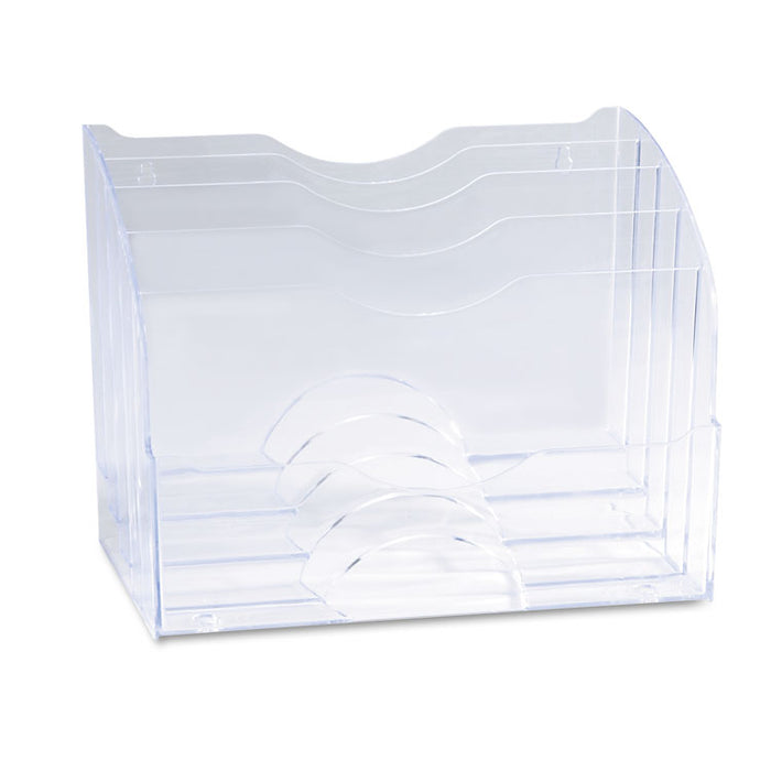 Optimizers Multifunctional Two-Way Organizer, 5 Sections, Letter Size Files, 8.75" x 10.38" x 13.63", Clear