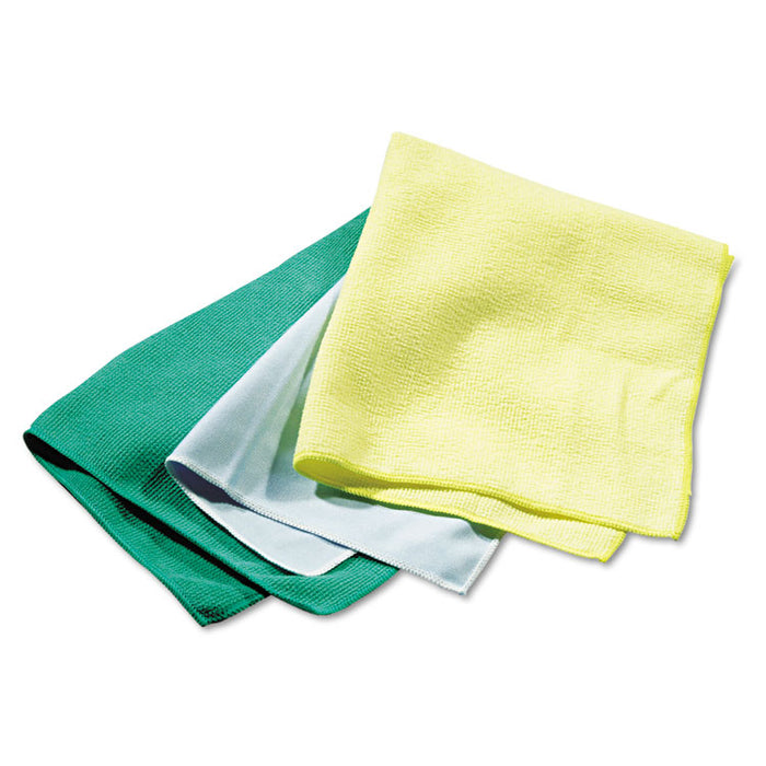 Reusable Cleaning Cloths, Microfiber, 16 x 16, Yellow, 12/Carton
