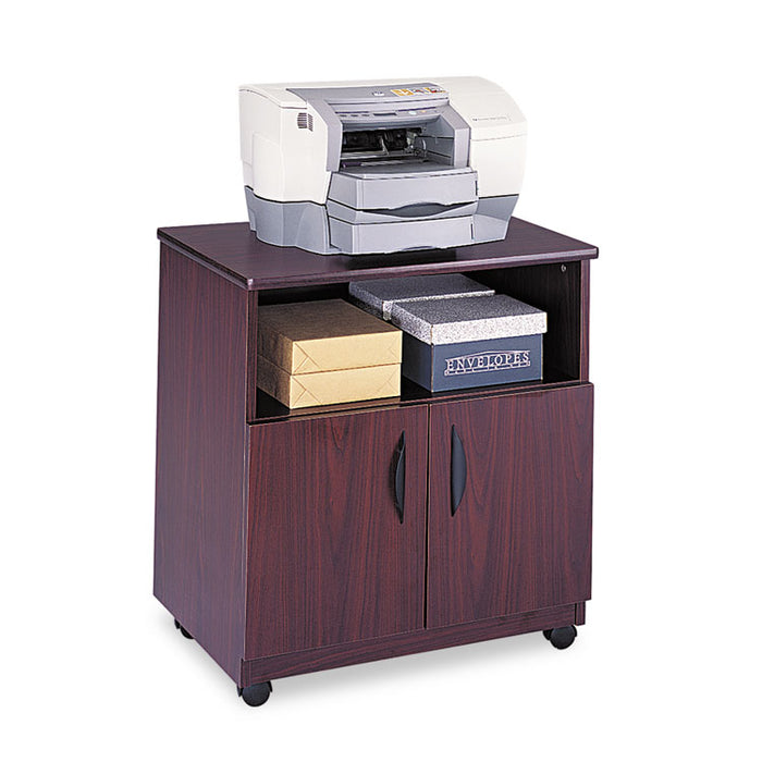 Laminate Machine Stand w/Open Compartment, 28w x 19.75d x 30.5h, Mahogany