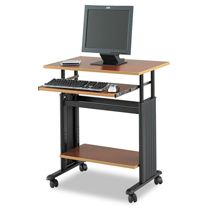 Adjustable Height Workstation, 29.5w x 22d x 34h, Cherry/Black