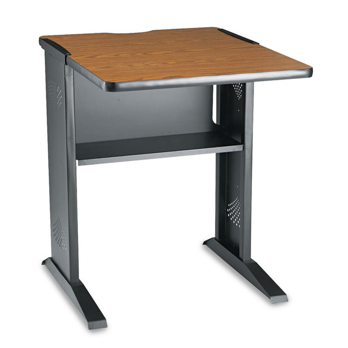 Fax/Printer Stand w/Reversible Top, 23.5w x 28d x 30h, Medium Oak/Black