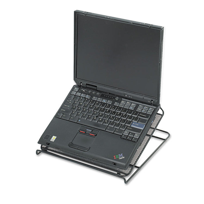 Onyx Adjustable Steel Mesh Laptop Stand, 12 1/4 x 12 1/4 x 1, Black