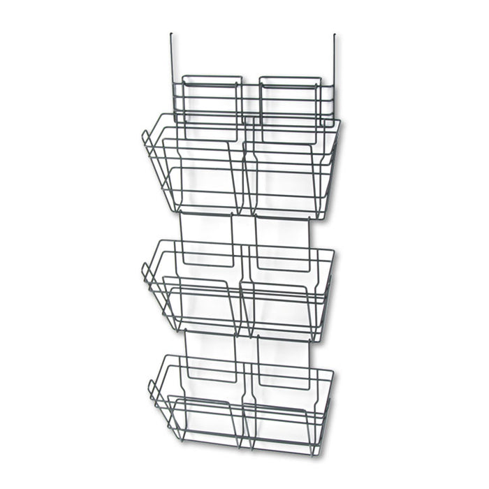 Panelmate Triple-File Basket Organizer, 15 1/2 x 29 1/2, Charcoal Gray