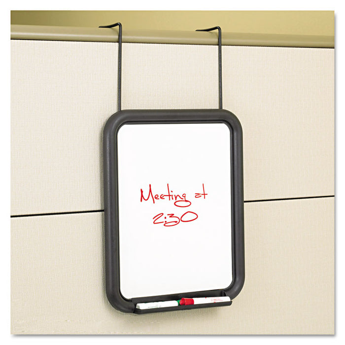 Panelmate Dry Erase Marker Board, 13.5 x 1.5 x 16.63, 11 x 14 Surface, Over-the-Panel Mount, Charcoal Gray
