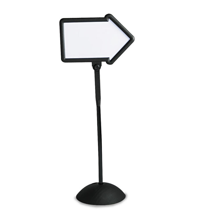 Double-Sided Arrow Sign, Dry Erase Magnetic Steel, 25 1/2 x 17 3/4, Black Frame