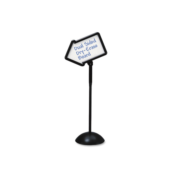Double-Sided Arrow Sign, Dry Erase Magnetic Steel, 25 1/2 x 17 3/4, Black Frame