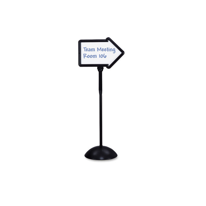 Double-Sided Arrow Sign, Dry Erase Magnetic Steel, 25 1/2 x 17 3/4, Black Frame