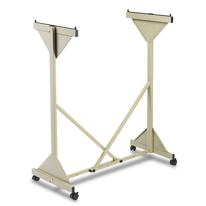 Mobile Plan Center Sheet Rack, 18 Hanging Clamps, 43.75w x 20.5d x 51h, Sand