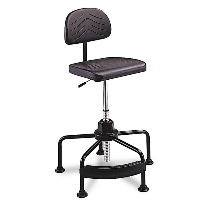 Task Master Economy Industrial Chair, 35" Seat Height, Supports up to 250 lbs., Black Seat/Black Back, Black Base