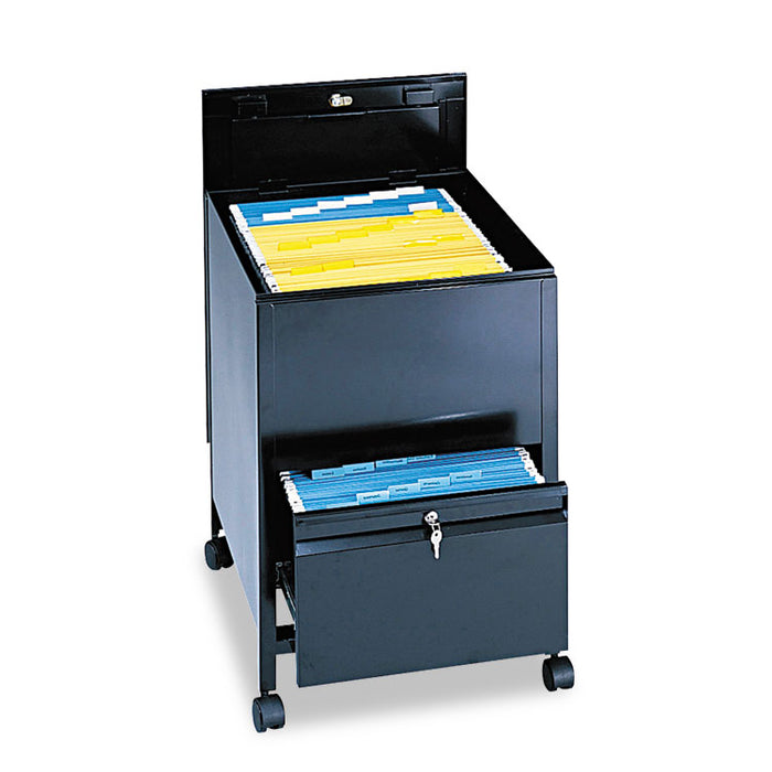 Locking Mobile Tub File With Drawer, Legal Size, 20w x 25.5d x 27.75h, Black