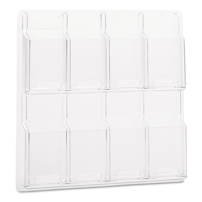 Reveal Clear Literature Displays, 8 Compartments, 20.5w x 2d x 20.5h, Clear