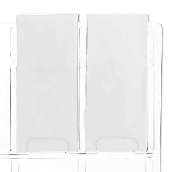 Reveal Clear Literature Displays, 8 Compartments, 20.5w x 2d x 20.5h, Clear
