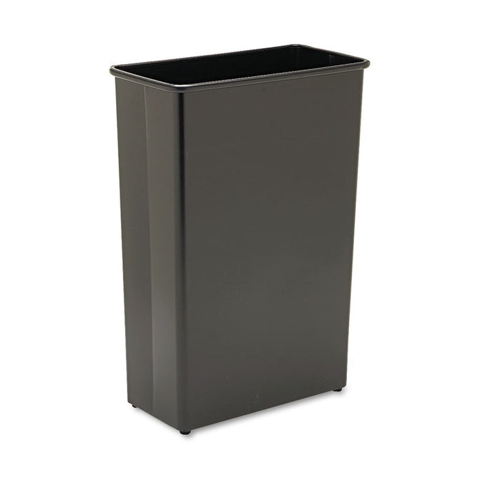 Rectangular Wastebasket, Steel, 22 gal, Black