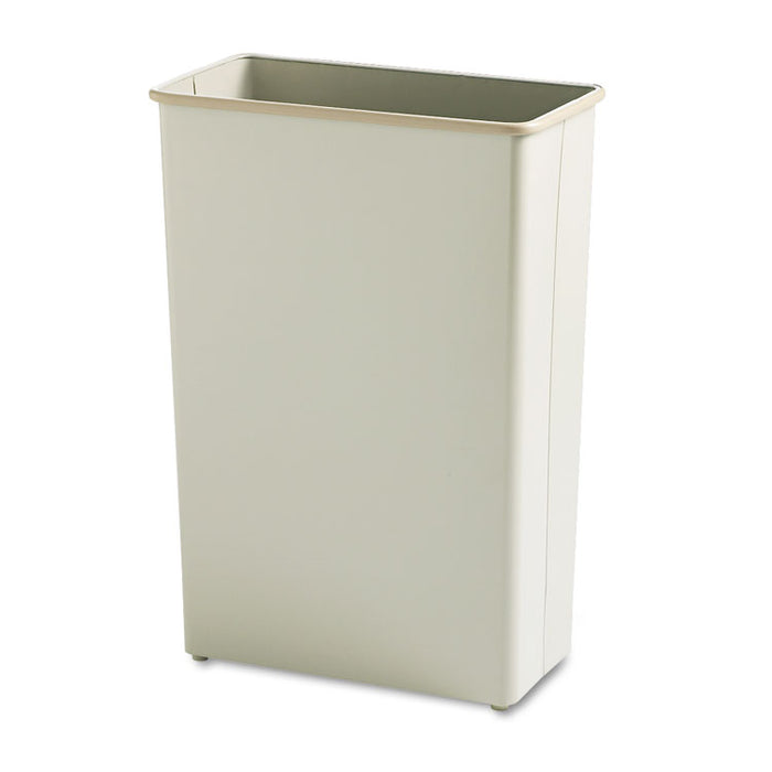 Rectangular Wastebasket, Steel, 22 gal, Sand