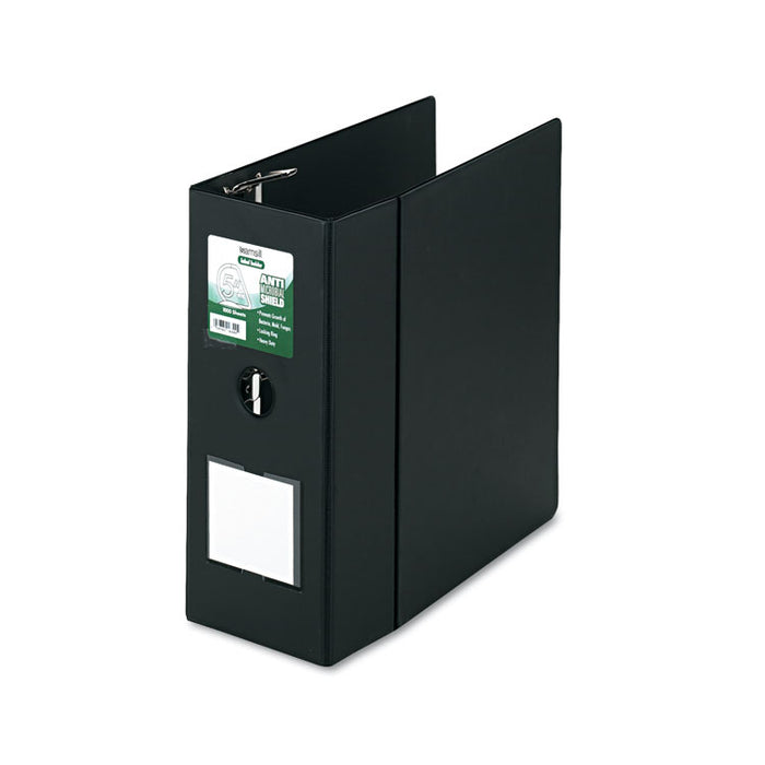 Clean Touch Locking D-Ring Reference Binder Protected w/Antimicrobial Additive, 3 Rings, 5" Capacity, 11 x 8.5, Black