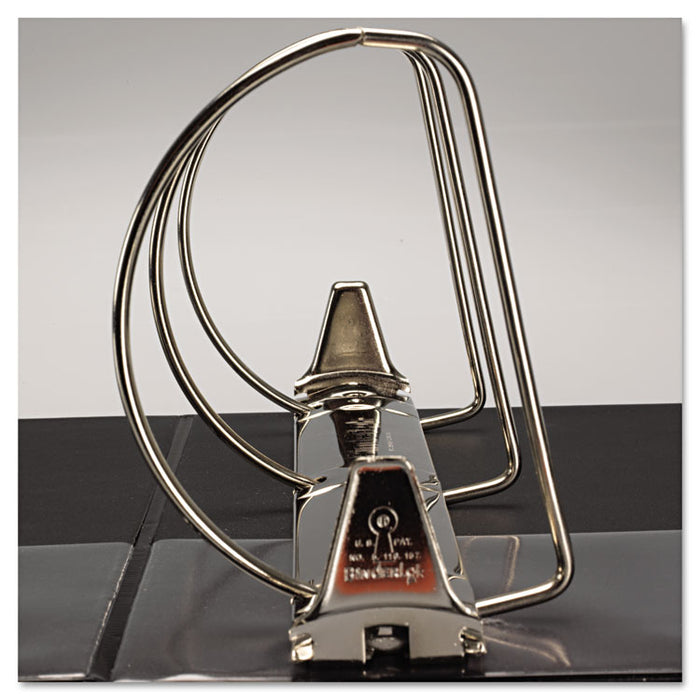 Clean Touch Locking D-Ring Reference Binder Protected w/Antimicrobial Additive, 3 Rings, 6" Capacity, 11 x 8.5, Black