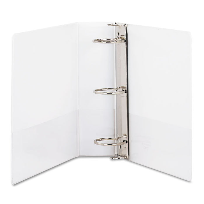 Clean Touch Locking Round Ring View Binder Protected w/Antimicrobial Additive, 3 Rings, 3" Capacity, 11 x 8.5, White