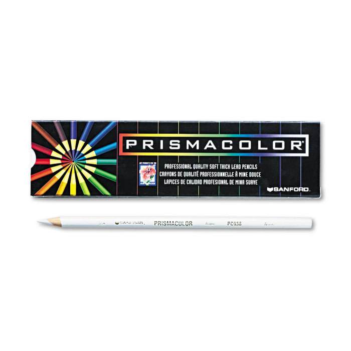 Premier Colored Pencil, 3 mm, 2B (#1), White Lead, White Barrel, Dozen