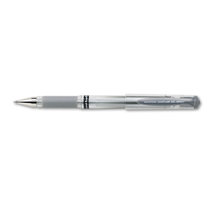IMPACT Gel Pen, Stick, Medium 1 mm, Silver Metallic Ink, Silver Barrel