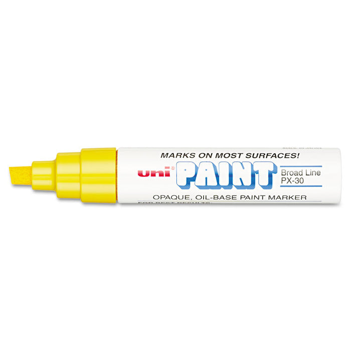 Permanent Marker, Broad Chisel Tip, Yellow