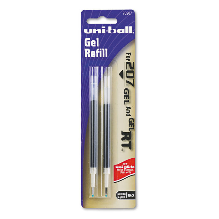 Refill for Signo Gel 207 Pens, Medium 0.7 mm Conical Tip, Black Ink, 2/Pack