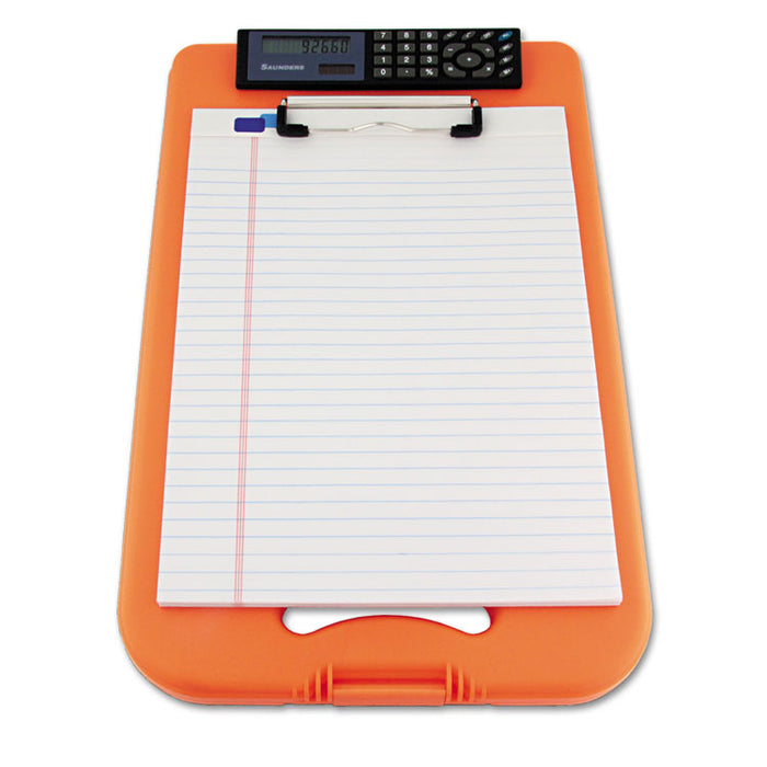 DeskMate II w/Calculator, 1/2" Clip Cap, 8 1/2 x 12 Sheets, Hi-Vis Orange