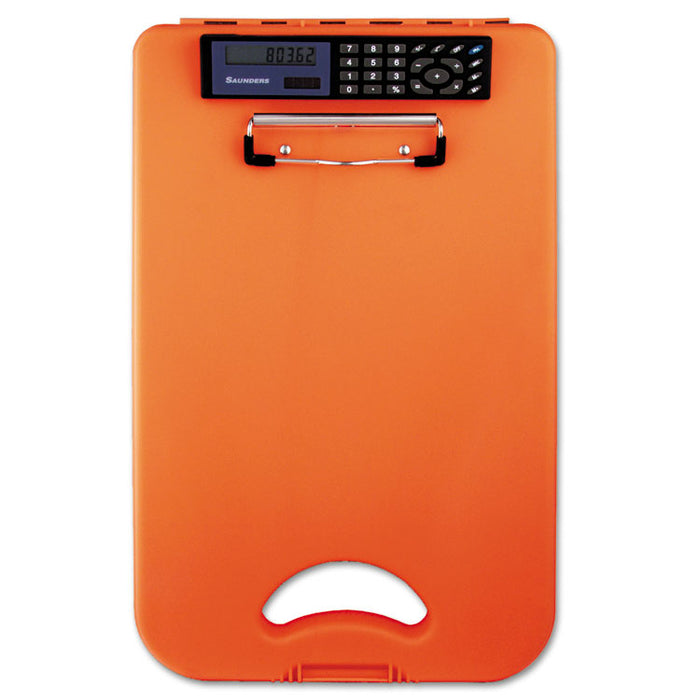 DeskMate II w/Calculator, 1/2" Clip Cap, 8 1/2 x 12 Sheets, Hi-Vis Orange