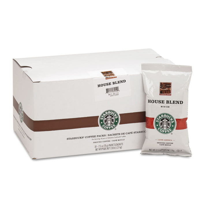 Coffee, Regular House Blend, 2.5oz Packet, 18/Box