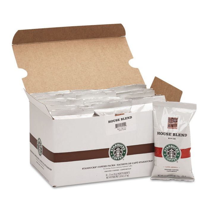 Coffee, Regular House Blend, 2.5oz Packet, 18/Box