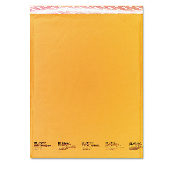 Jiffylite Self-Seal Bubble Mailer, #7, Barrier Bubble Lining, Self-Adhesive Closure, 14.5 x 20, Golden Brown Kraft, 10/Pack