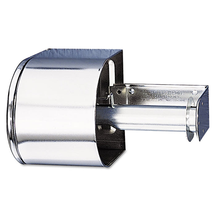Covered Reserve Roll Toilet Dispenser, 10 x 6 1/4 x 6, Chrome