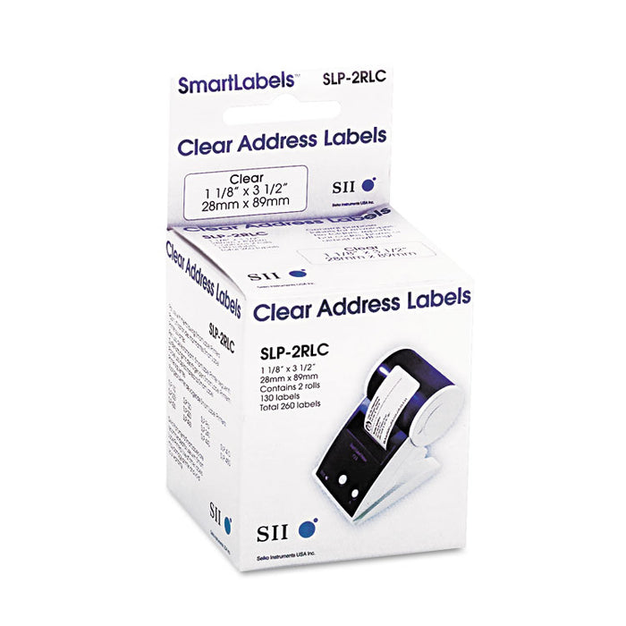 Self-Adhesive Address Labels, 1.12" x 3.5", Clear, 260/Box