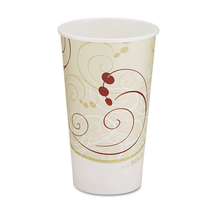 Paper Hot Cups in Symphony Design, 16 oz, Beige, 1,000/Carton