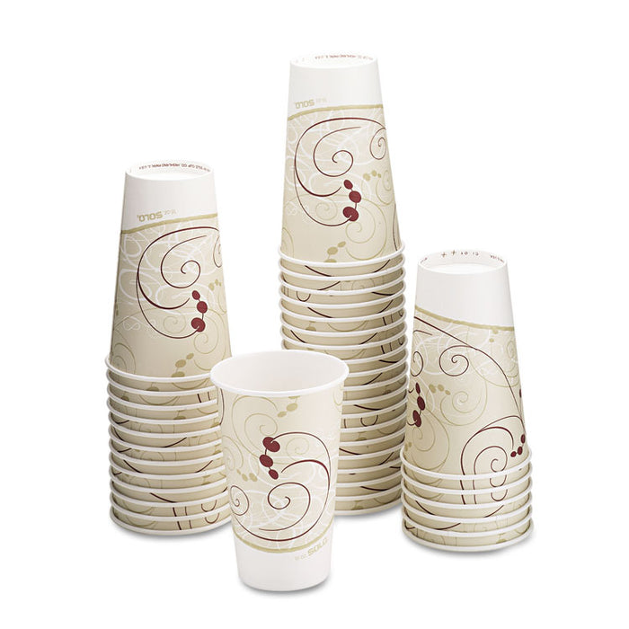 Paper Hot Cups in Symphony Design, 16 oz, Beige, 1,000/Carton
