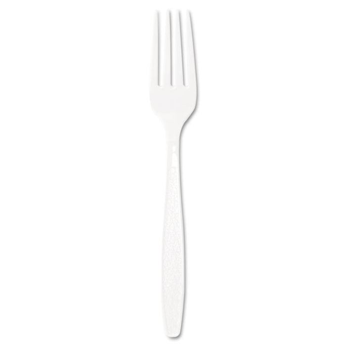 Guildware Heavyweight Plastic Forks, White, 100/Box, 10 Boxes/Carton