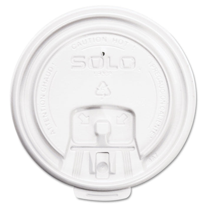 Lift Back and Lock Tab Cup Lids, Fits 8 oz Cups, White, 100/Sleeve, 10 Sleeves/Carton