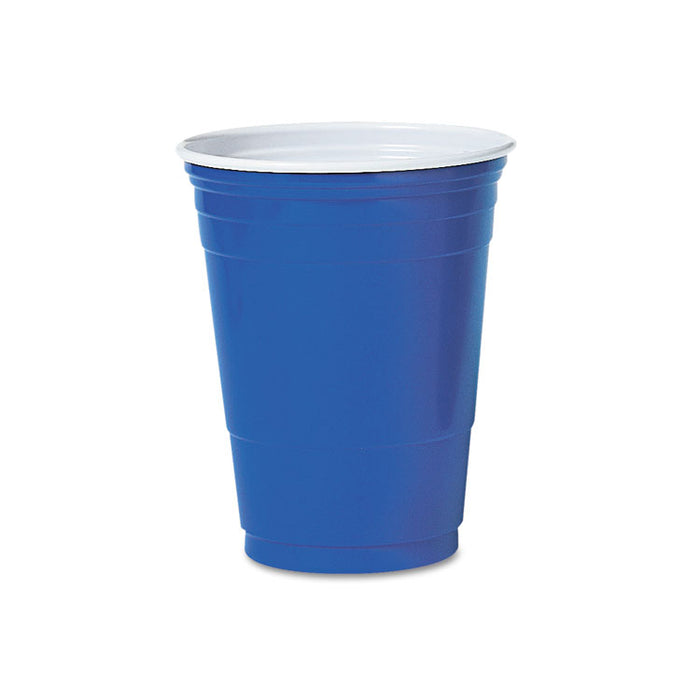 Solo Plastic Party Cold Cups, 16 oz, Blue, 50/Pack