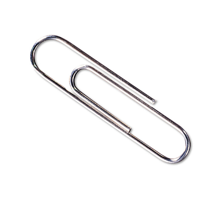 Premium Heavy-Gauge Wire Paper Clips, #1, Smooth, Silver, 100 Clips/Box, 10 Boxes/Pack
